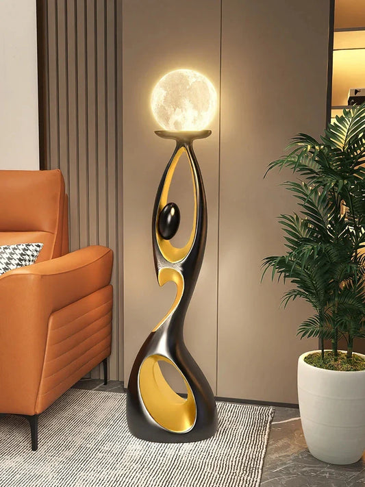 Lampadaire / Lampe de Sol LED design en résine avec globe lumineux – 73 cm