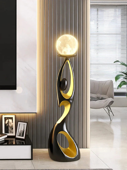 Lampadaire / Lampe de Sol LED design en résine avec globe lumineux – 73 cm