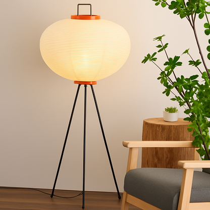 Lampadaire / Lampe de Sol Japonais Wabi Sabi