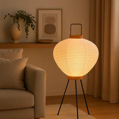 Lampadaire / Lampe de Sol Japonais Wabi Sabi