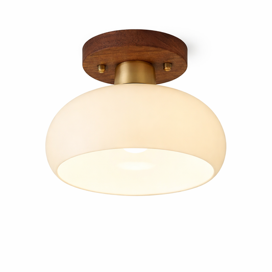 Plafonnier en Noyer Laiton Rétro