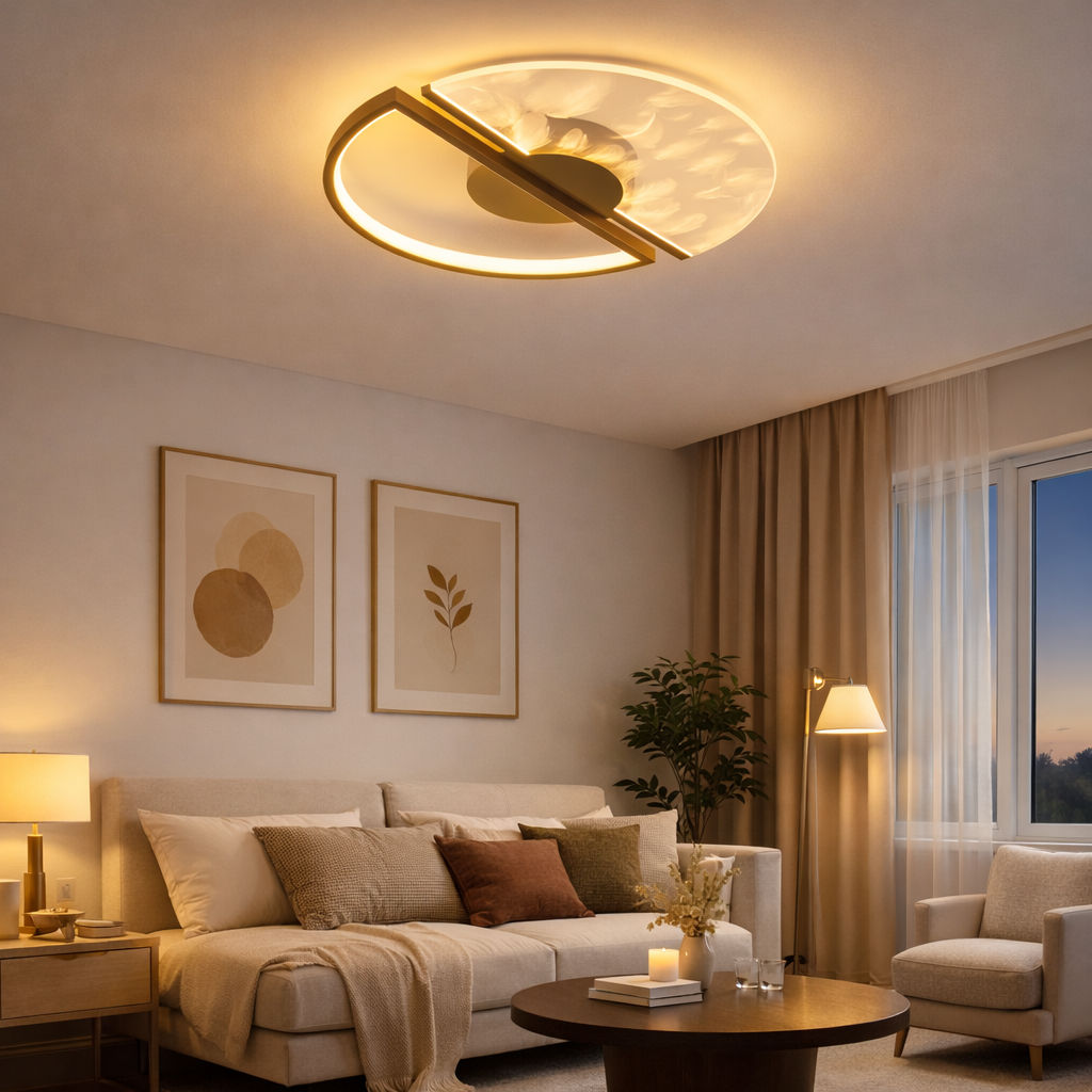 Plafonnier LED Moderne Doré 43/53cm