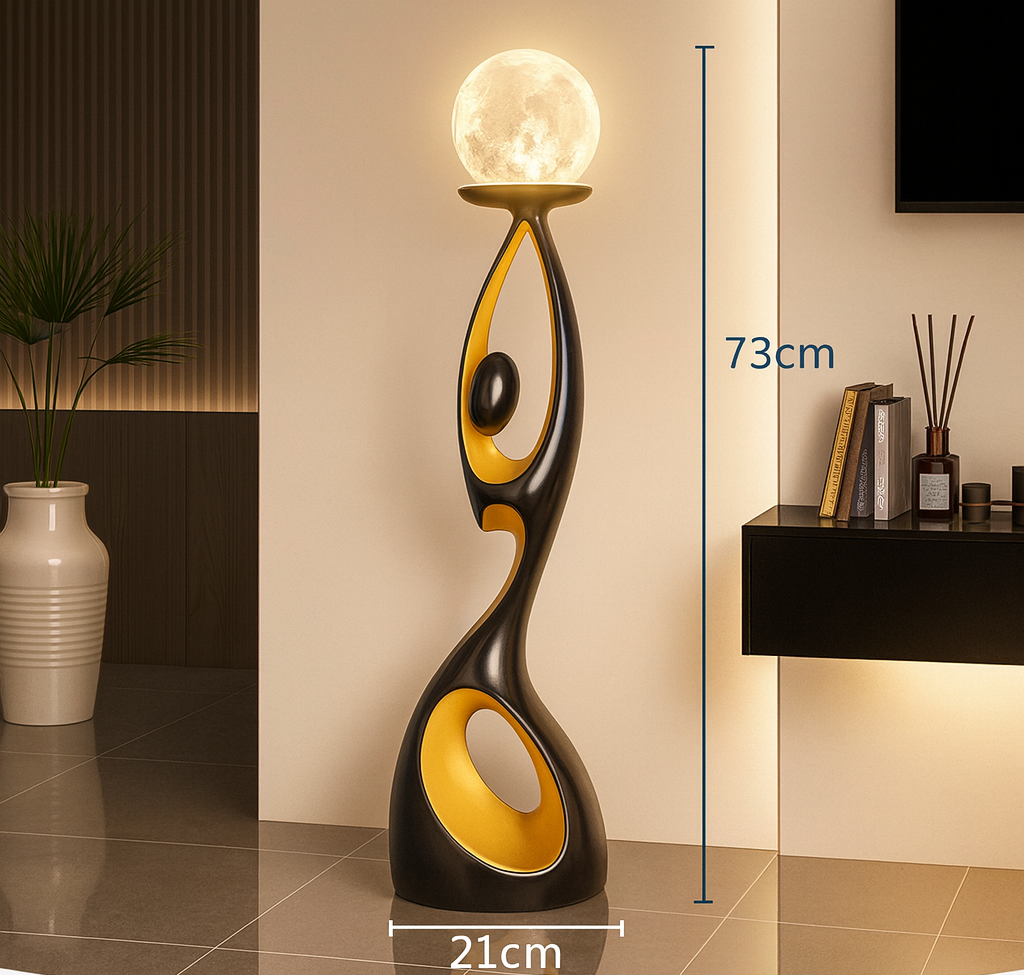Lampadaire / Lampe de Sol LED design en résine avec globe lumineux – 73 cm