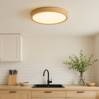 Plafonnier LED Moderne Grain de Bois 30/40 cm