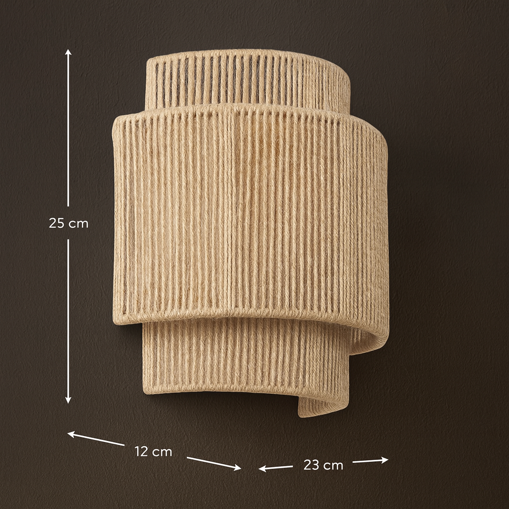 Applique Murale en Rotin Tissé